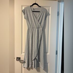 Caution To The Wind Elegant Baby Blue Wrap Dress in size small